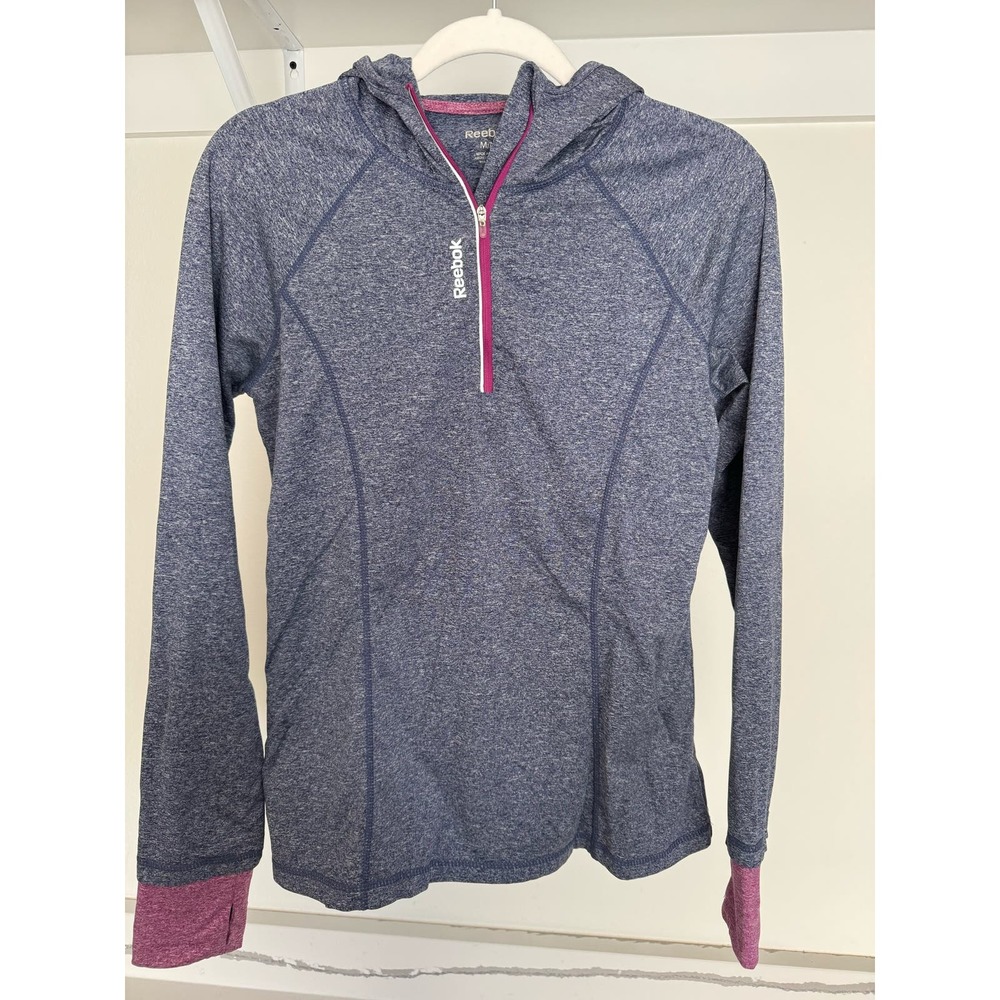 Reebok Women's Quarter Zip Workout Long-Sleeve Size Medium‎ Purple Blue